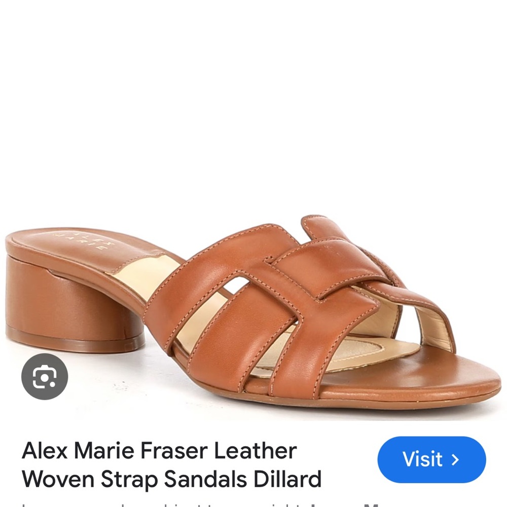 Alex Marie Fraser Leather Woven Strap Sandals - Brown, worn once